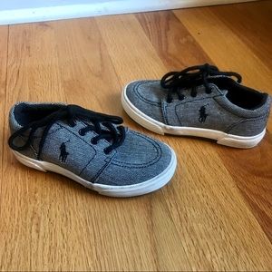 POLO Ralph Lauren Black/White Boys Dress Sneakers